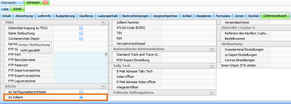 csJOB:Hauptseite Auftrag Erfassung von Verzollungsdaten 1723538439384.png